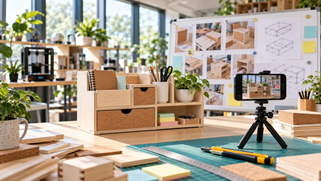 Rangement modulaire en bois en démonstration-10